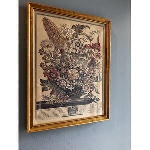 Vintage Print "August" By Robert Furber Custom Gold Framed 17.5x 13.5 In 1986